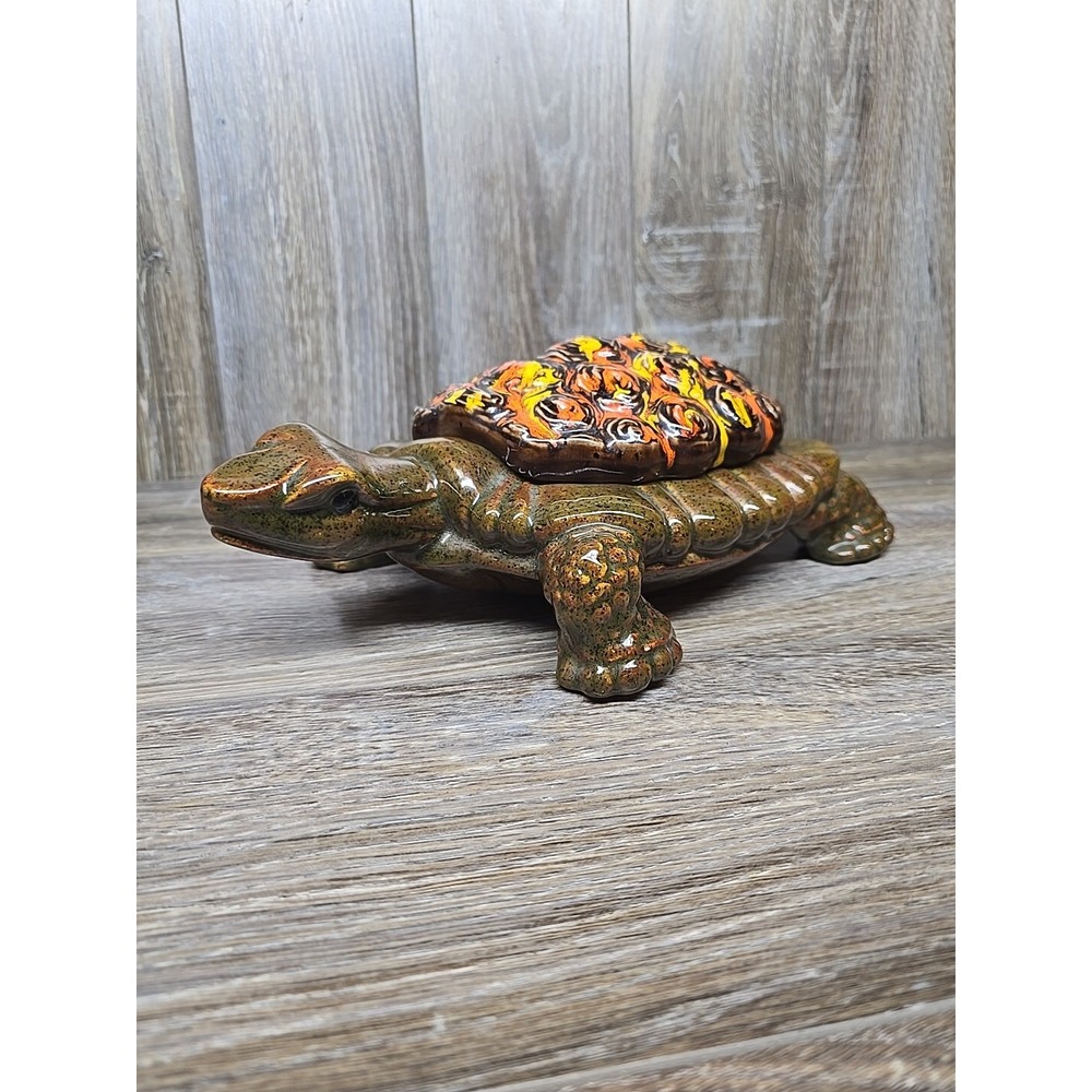 ARNELS Ceramic Tortoise / Turtle Trinket Box Key Holder Vintage - Picture 2 of 11